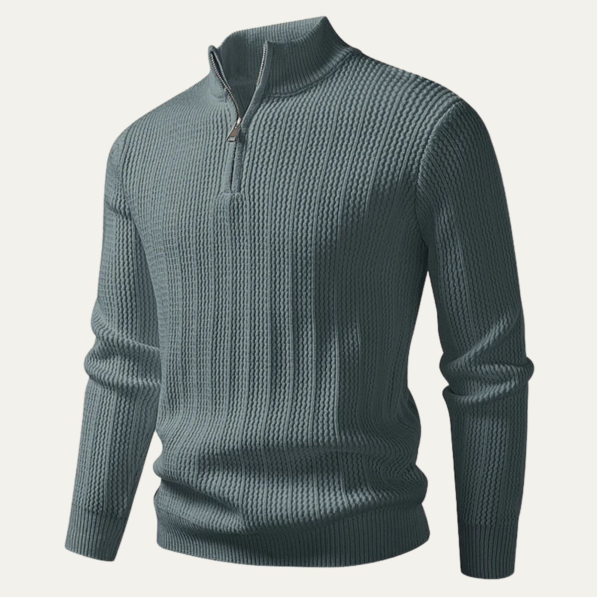 Classic Men's Zip Neck Knit Sweater