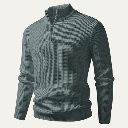 Classic Men's Zip Neck Knit Sweater