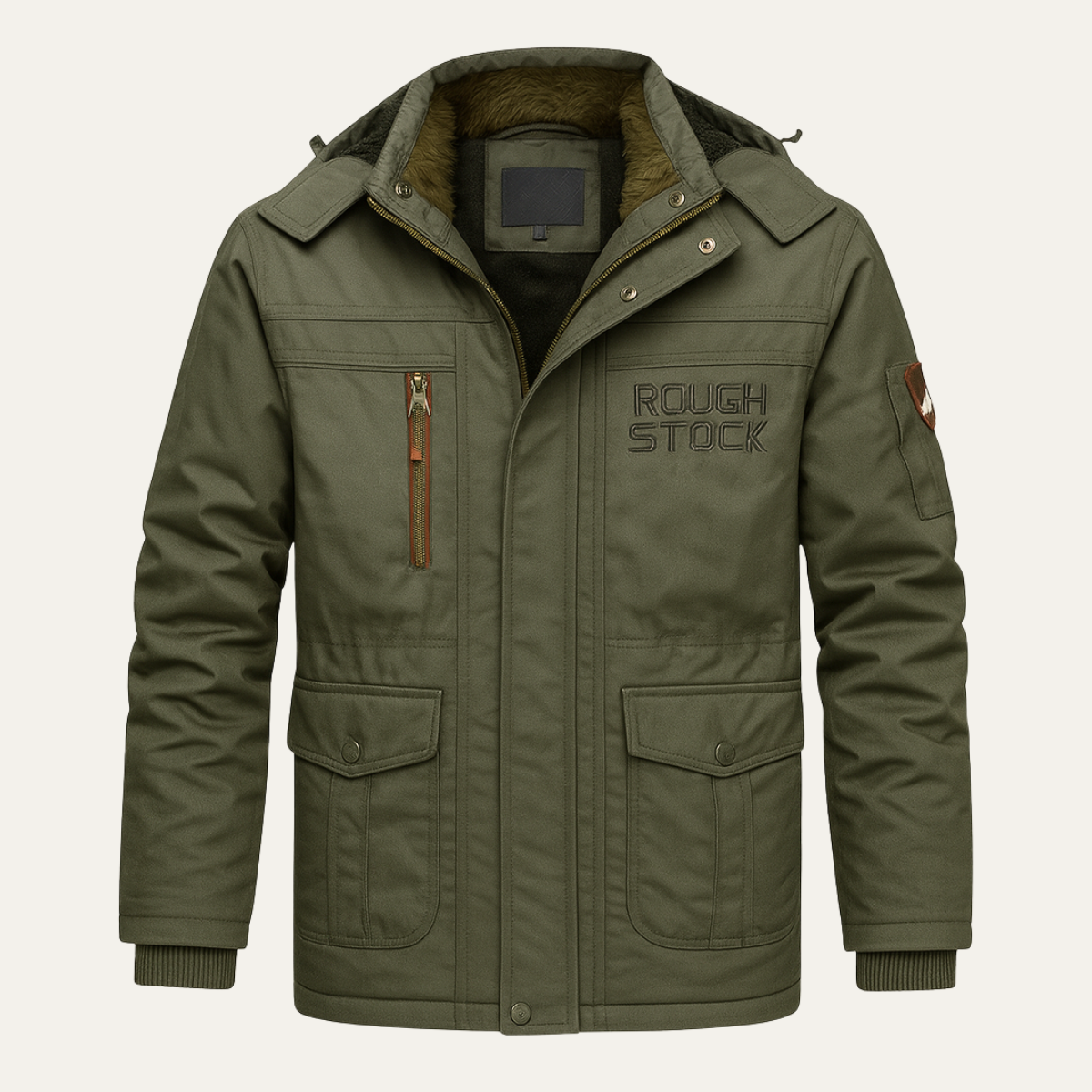 Warm Waterproof Men's Fleece Lined Hooded Winter Jacket