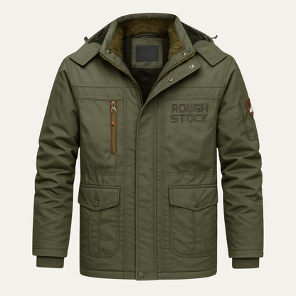 Warm Waterproof Men's Fleece Lined Hooded Winter Jacket