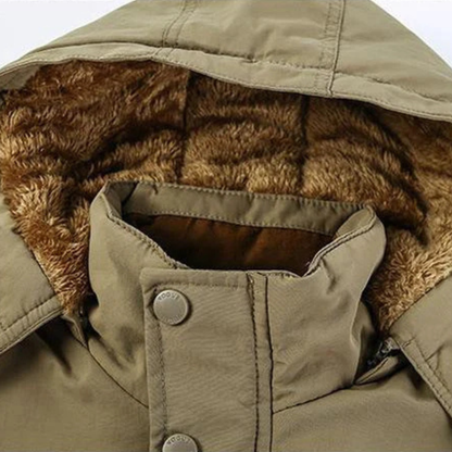 Warm Waterproof Men's Fleece Lined Hooded Winter Jacket
