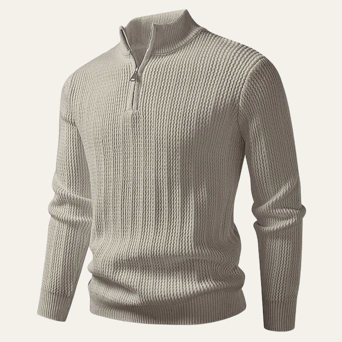 Classic Men's Zip Neck Knit Sweater
