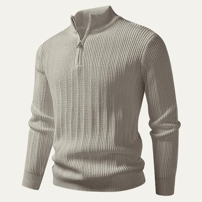 Classic Men's Zip Neck Knit Sweater