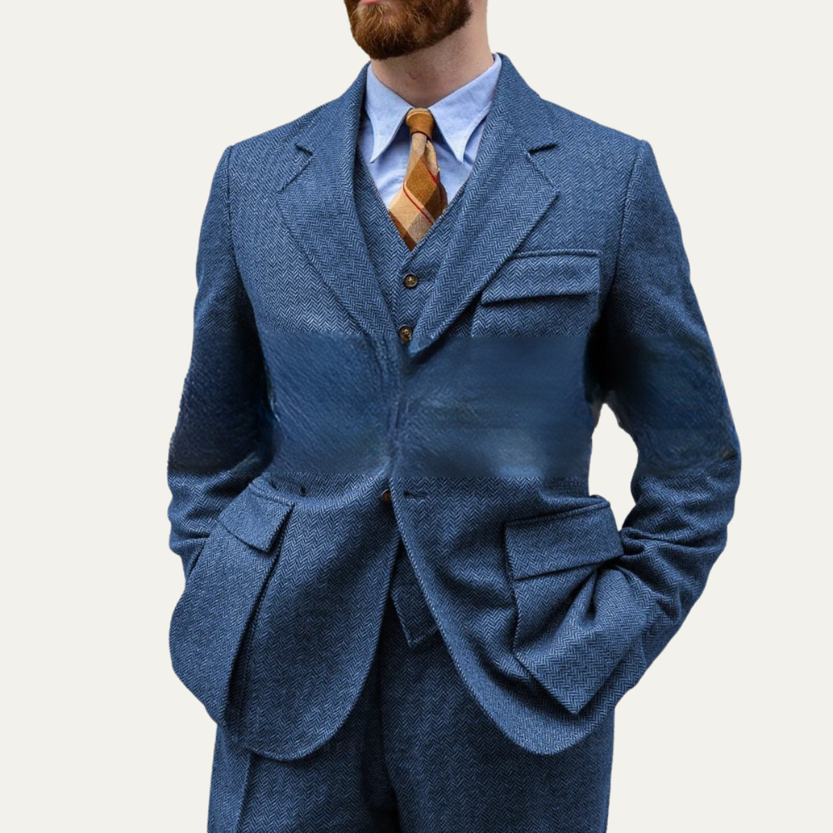 Classic 3 Piece Tweed Suit for Men