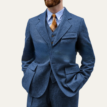 Classic 3 Piece Tweed Suit for Men