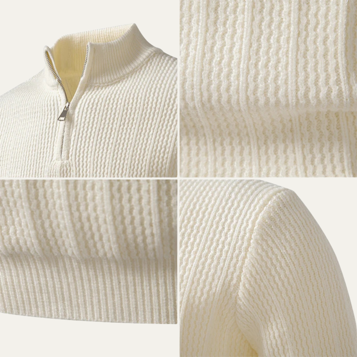 Classic Men's Zip Neck Knit Sweater