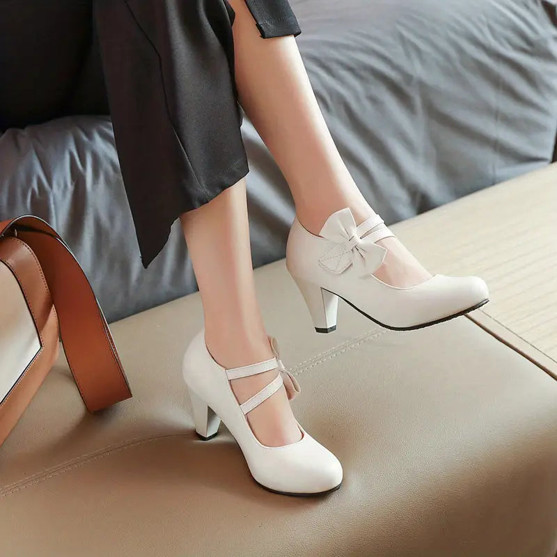 Ladies Elegant Double Buckle Low Heels
