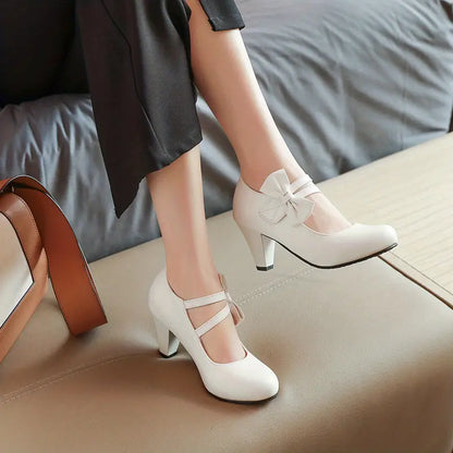 Ladies Elegant Double Buckle Low Heels