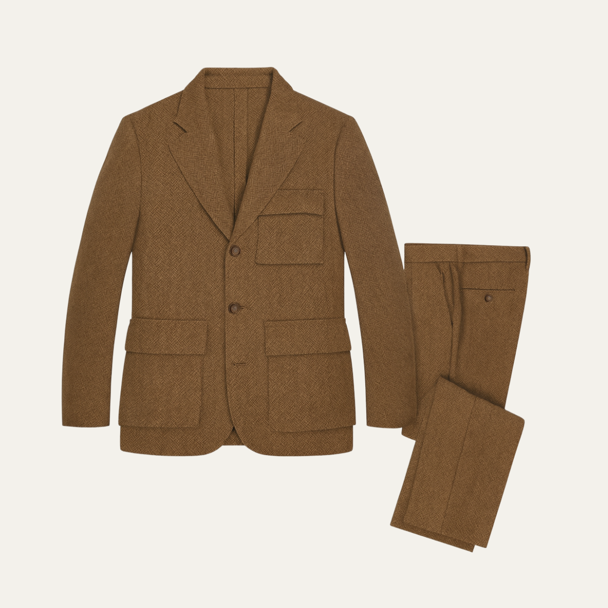 Classic 3 Piece Tweed Suit for Men - Nocini