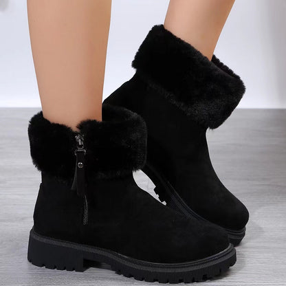 Ladies Warm Low Heel Boots - Olytrend