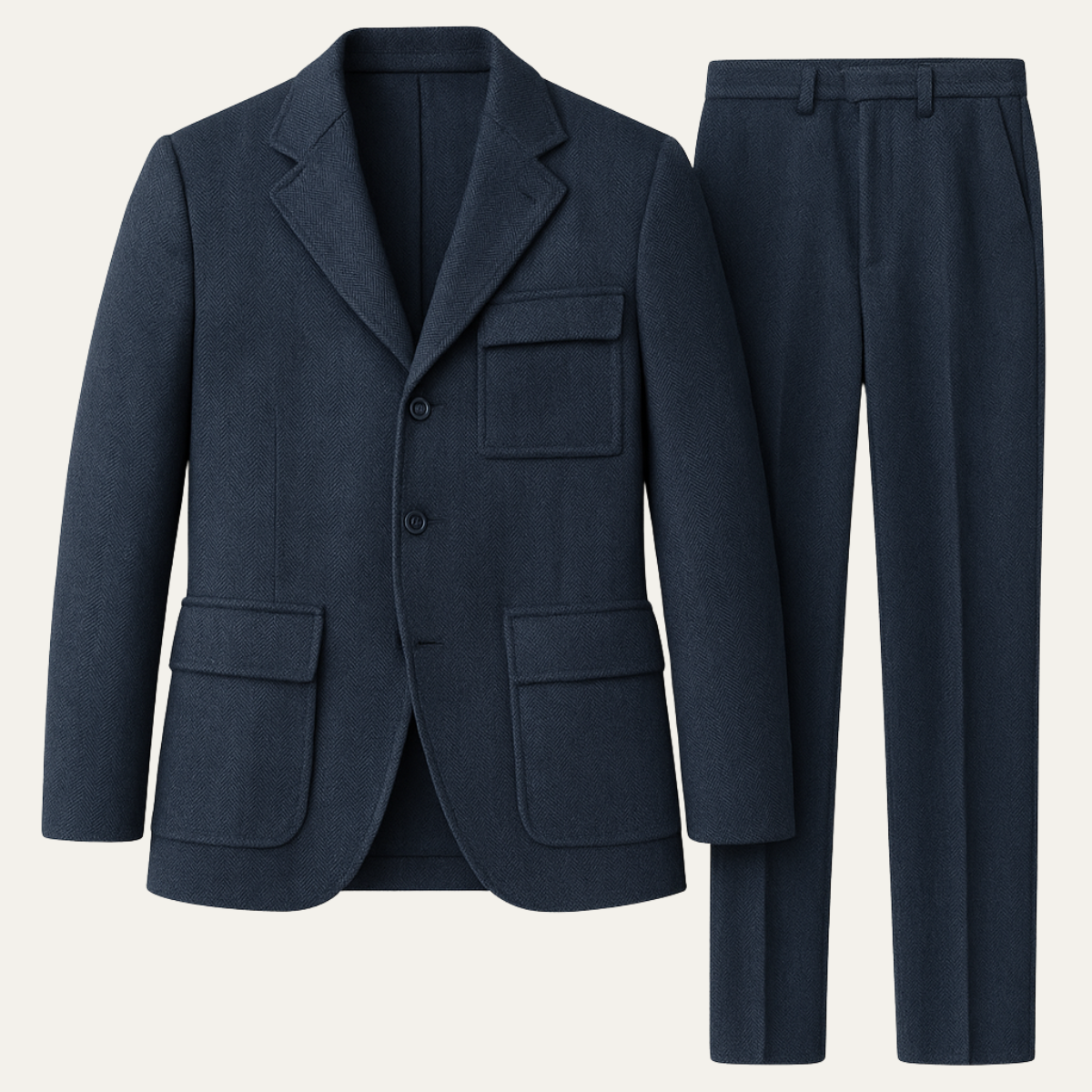 Classic Mens 3 Piece Wool Suit - Blazer, Vest & Pants - Nocini