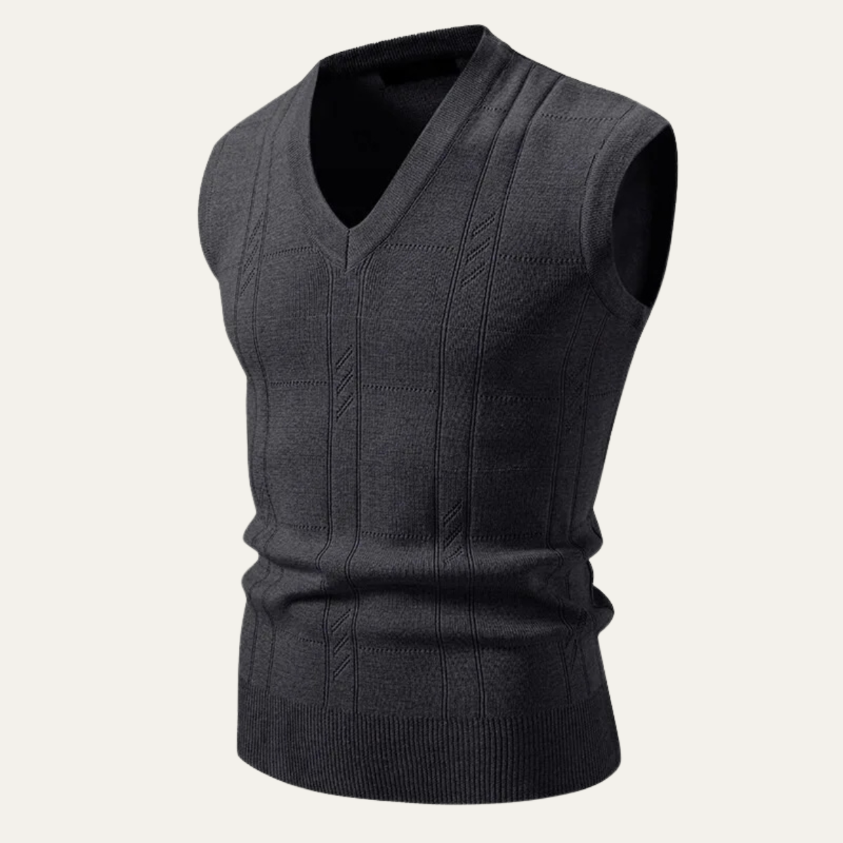 Comfortable Mens Crew Neck Knit Tank Top