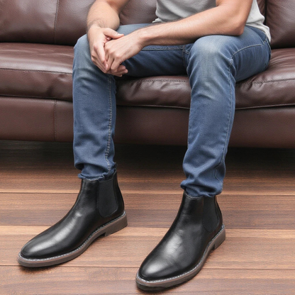 Comfortable Mens Genuine Leather Chelsea Boots