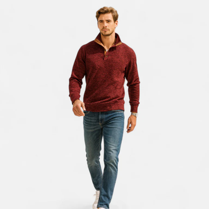 Classic Men's Cable Knit Sweater with Patch Elbows