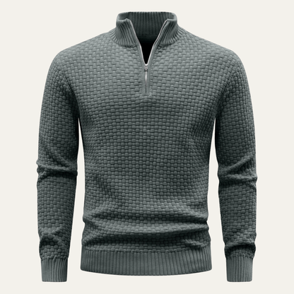 Stylish Men's Cozy Half Zip Knit Sweater