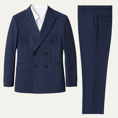 Men's Traditional Pinstripe 2 Piece Suit - Nocini