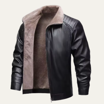 Classic Men's Vintage Faux Leather Biker Coat