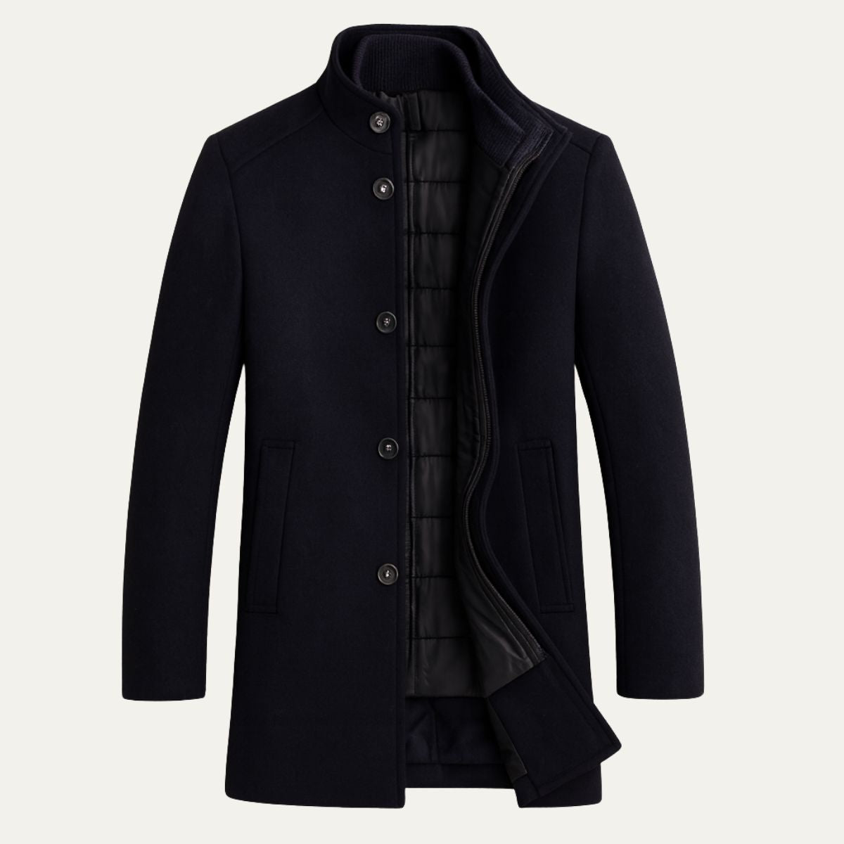 Warm Mens Luxury Wool Pea Coat