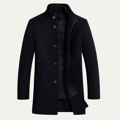 Warm Mens Luxury Wool Pea Coat