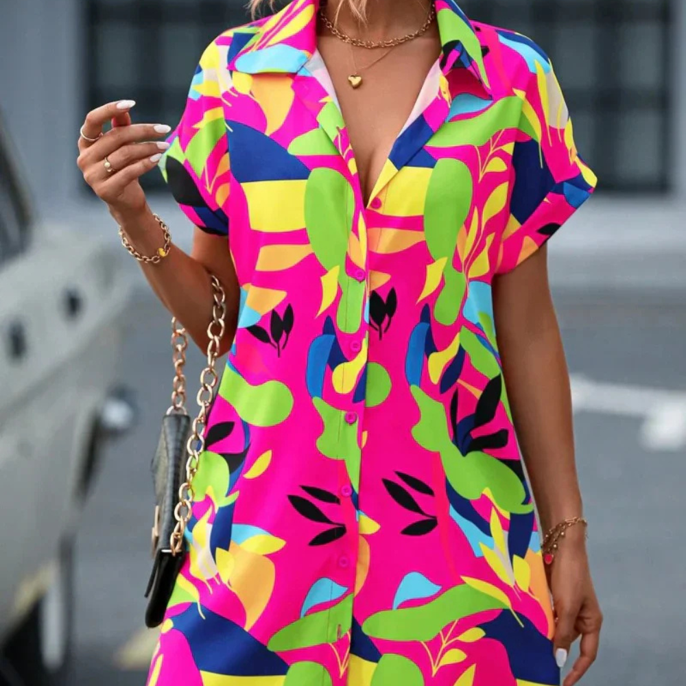 Casual Loose Fit Midi Shirt Dress