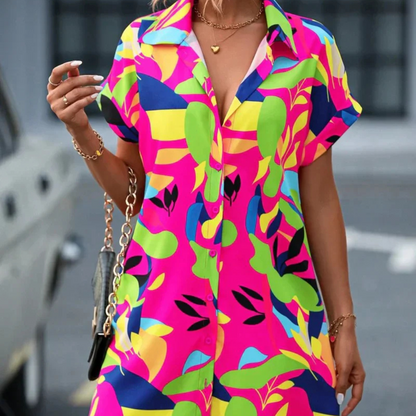 Casual Loose Fit Midi Shirt Dress