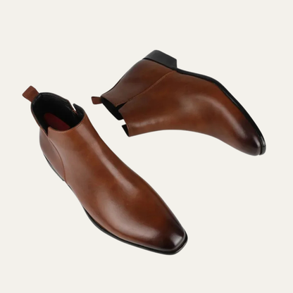Classic Men's Leather Ankle Dress Boots