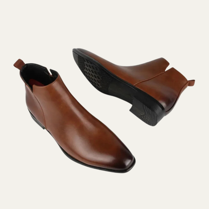 Classic Men's Leather Ankle Dress Boots