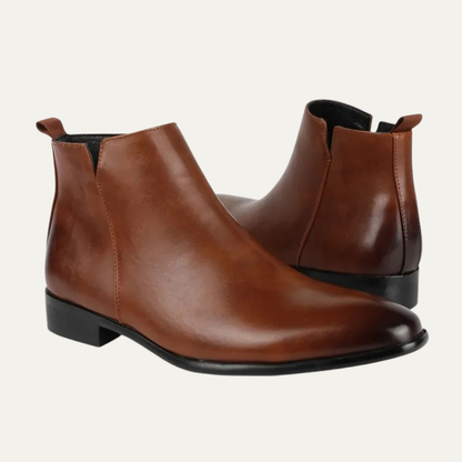 Classic Men's Leather Ankle Dress Boots