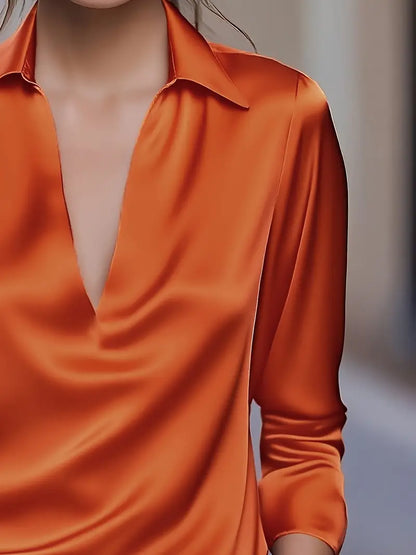 Luxury Deep V Neck Women's Blouse