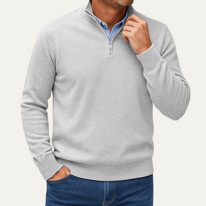 Men's Quarter Zip Slim Fit Knitted Jumper