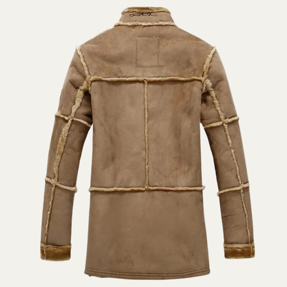 Luxury Men's Faux Suede Leather Winter Coat