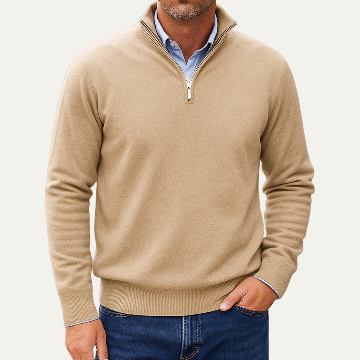 Men's Breathable Quarter Zip Fleece Sweater