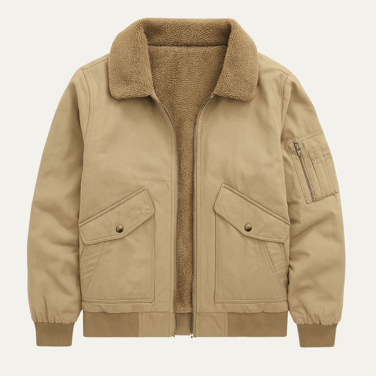 Warm Fleece Lined Mens Bomber Jacket - Nocini