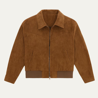 Luxury Suede Bomber Jacket For Men