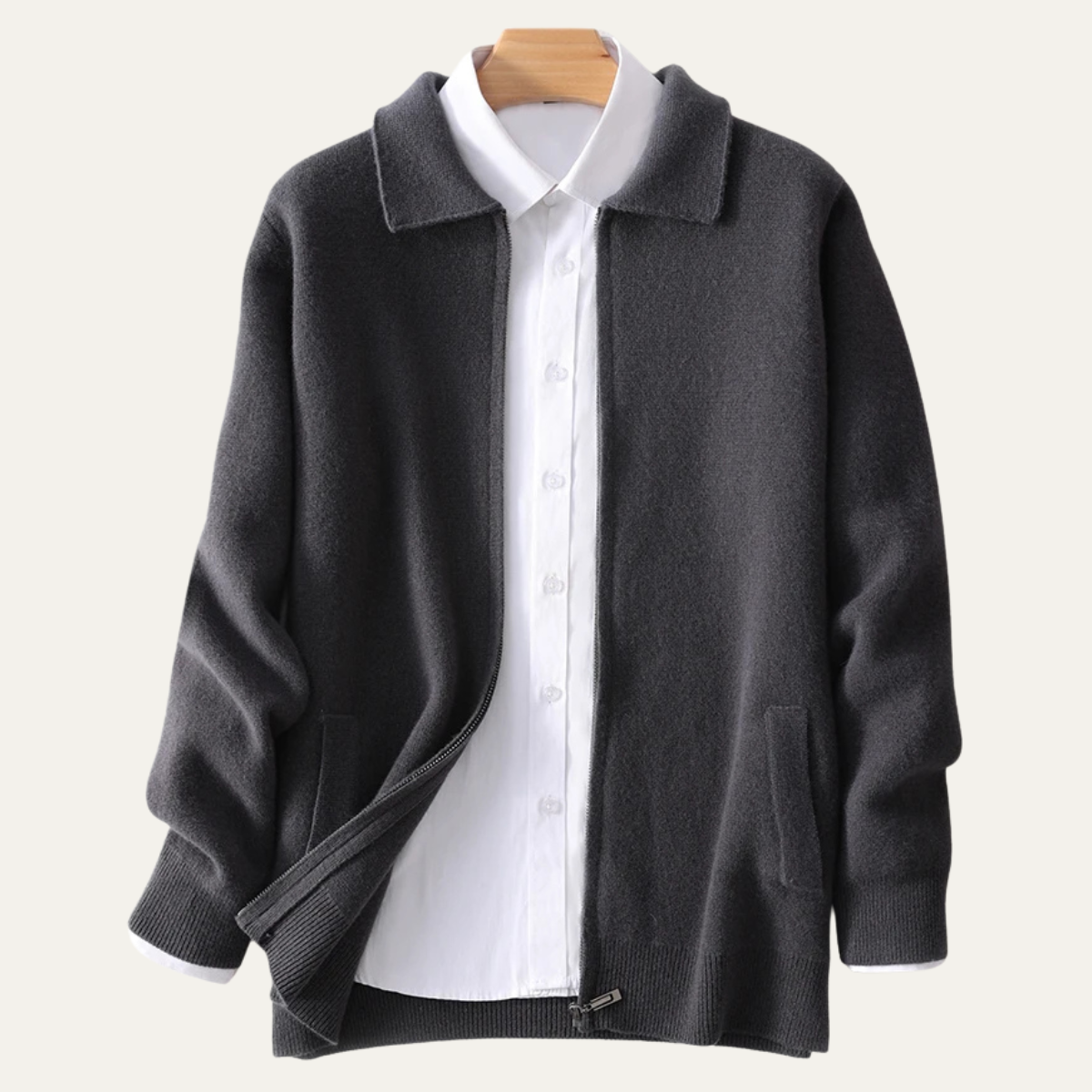 Premium Men's Cashmere Wool Cardigan Sweater