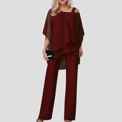 Stylish Women's Lightweight 2 Piece Pantsuit