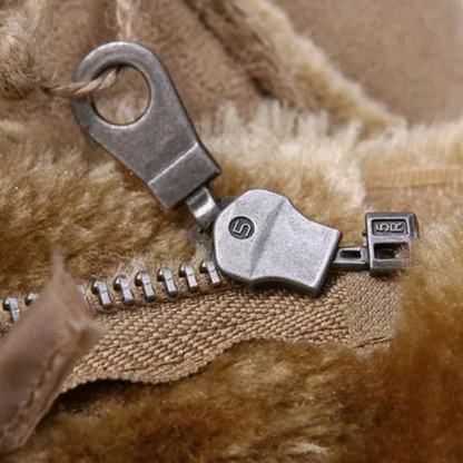 Luxury Men's Faux Suede Leather Winter Coat
