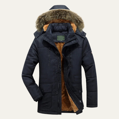 Warm Waterproof Men's Parka Jacket with Fleece Lining