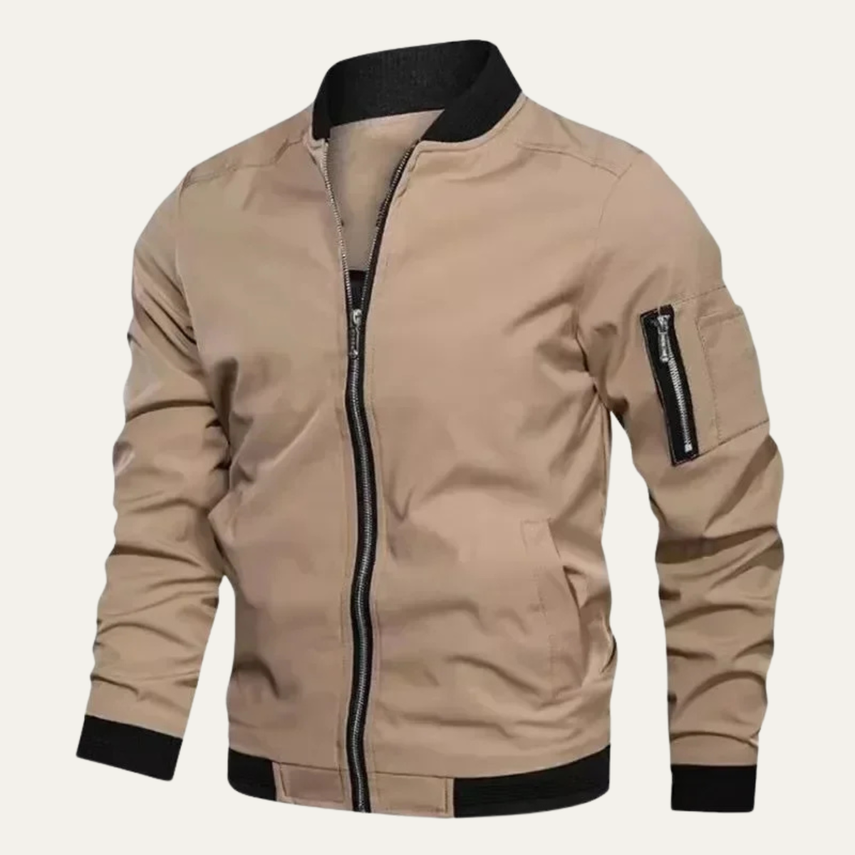 Comfortable Men's Zip Up Slim Fit Bomber Jacket
