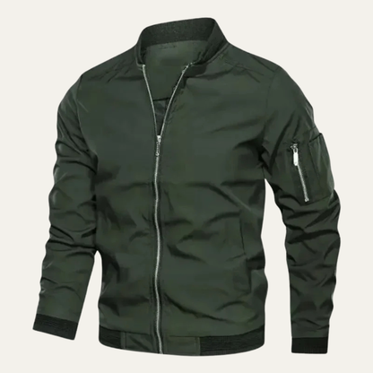 Comfortable Men's Zip Up Slim Fit Bomber Jacket