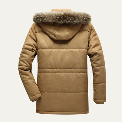 Warm Waterproof Men's Parka Jacket with Fleece Lining