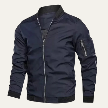 Comfortable Men's Zip Up Slim Fit Bomber Jacket