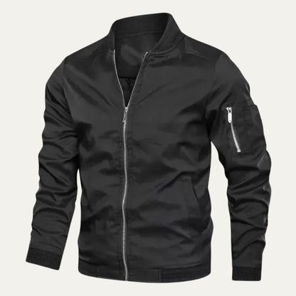 Comfortable Men's Zip Up Slim Fit Bomber Jacket