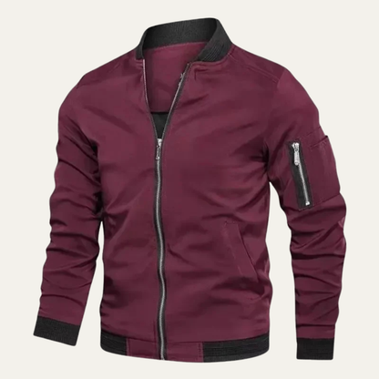 Comfortable Men's Zip Up Slim Fit Bomber Jacket