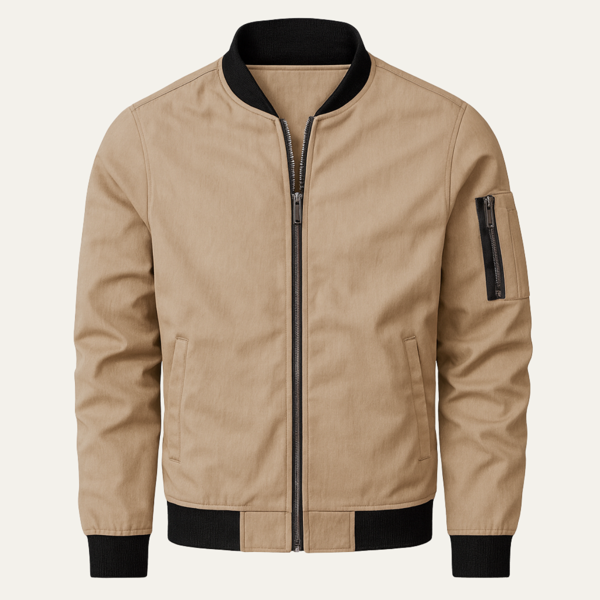Comfortable Men's Zip Up Slim Fit Bomber Jacket - Nocini