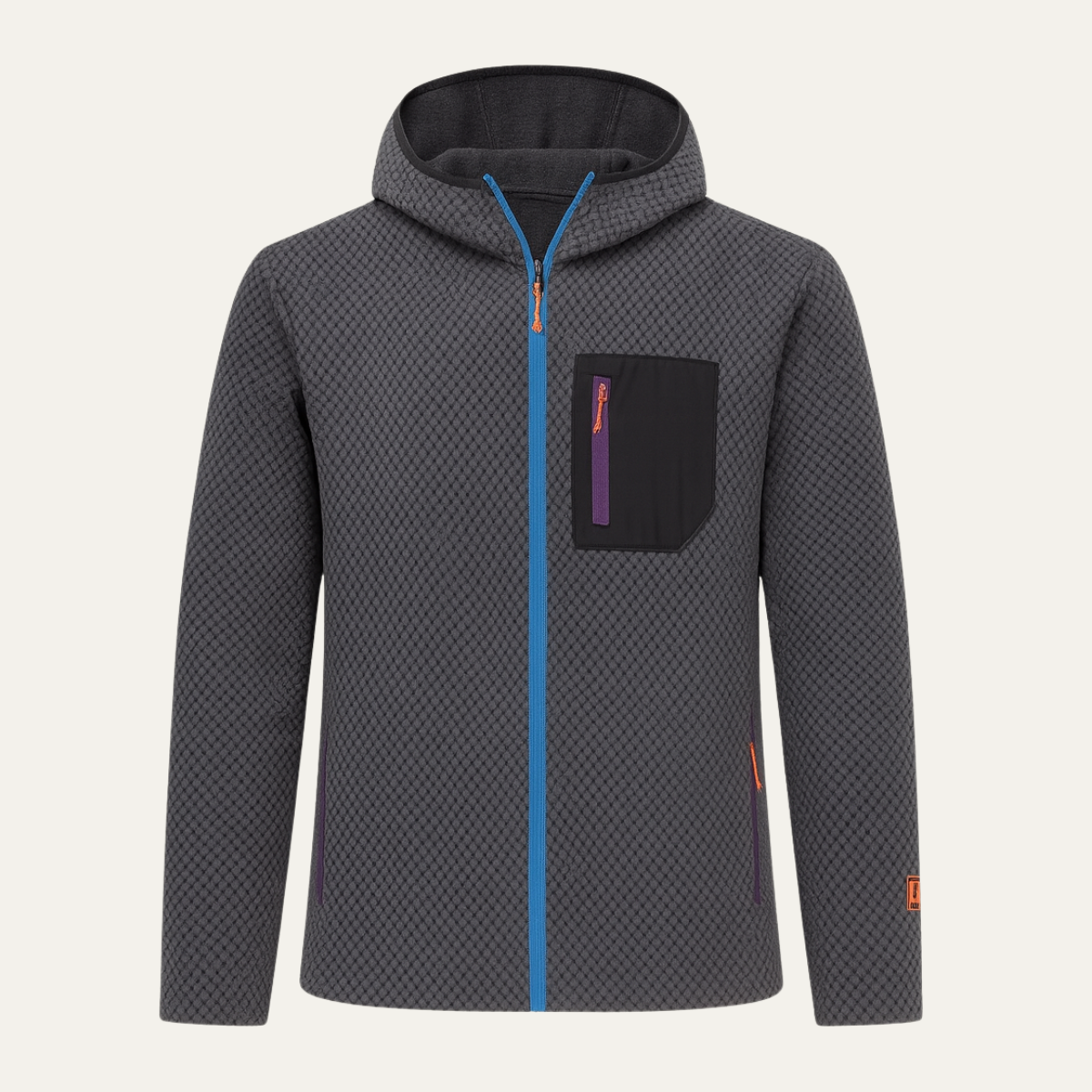 Slim Men's Water Resistant Hooded Zip Jacket - Nocini