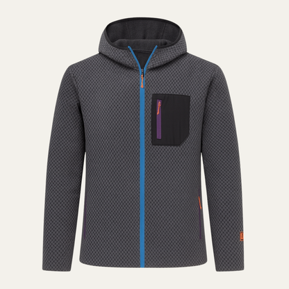 Slim Men's Water Resistant Hooded Zip Jacket - Nocini