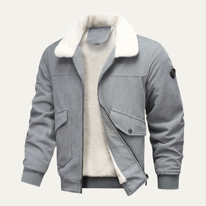 Warm Mens Fleece Lined Corduroy Sherpa Jacket