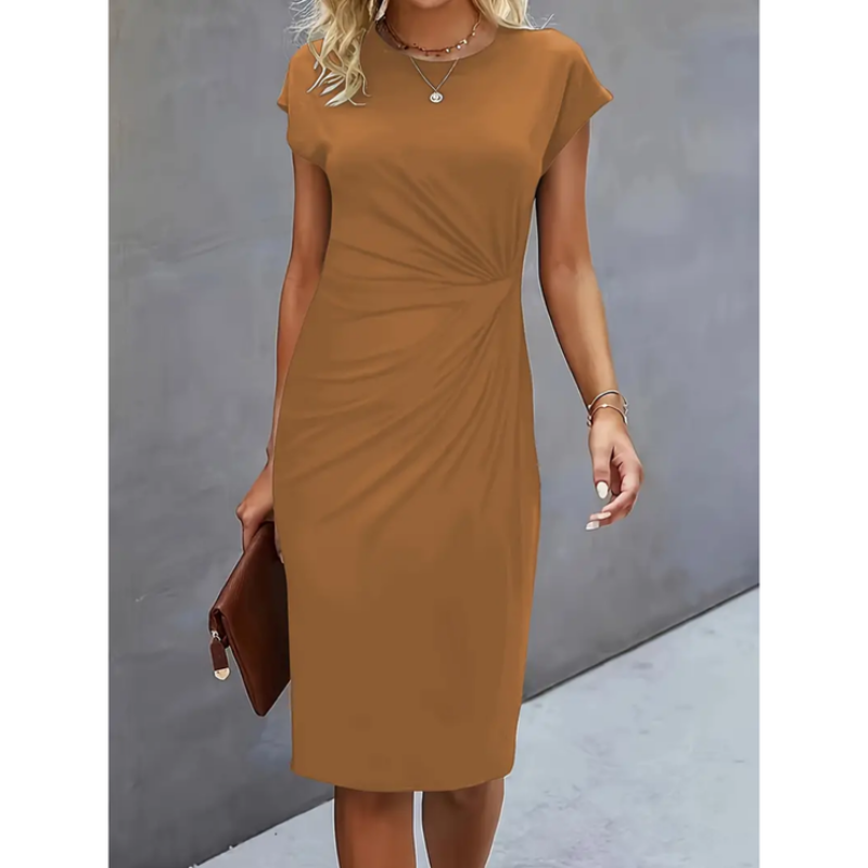 Elegant Women's Fitted Waist Midi Bodycon Dress
