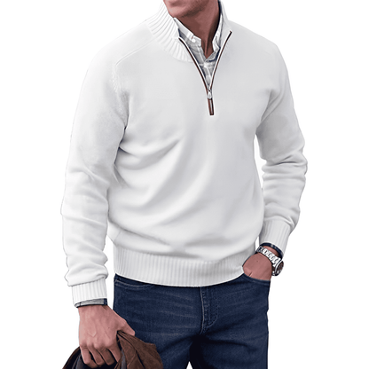 Men's Cozy Wool Quarter Zip Sweater